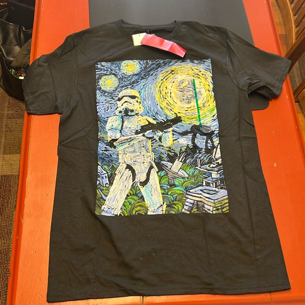 Disney Star Wars Size Medium Starry Night-Style Stormtrooper Tee Shirt NWT